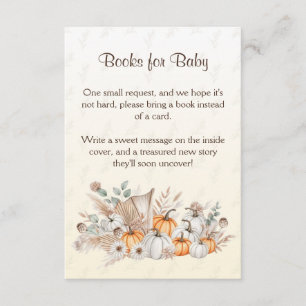 Ein kleines Pumpkin Boho Babyduschbücher für Baby Begleitkarte