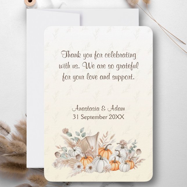 Ein kleines Pumpkin Boho Babydusche Dankeskarte (A Little Pumpkin Is On The Way Baby Shower Thank You Card)