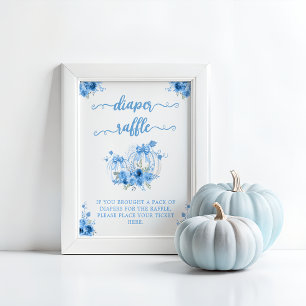 Ein kleines Pumpkin Bow Baby Shower Boy Diaper Poster