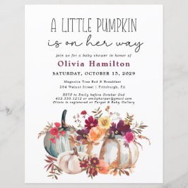 Ein kleines Pumpkin Budget Fall Floral Baby Dusche
