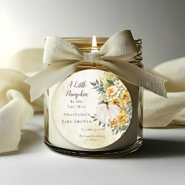 Ein kleines Pumpkin ernährt Gold Floral Baby Dusch Runder Aufkleber