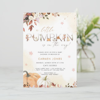 Ein kleines Pumpkin Fall Baby Duschgeschlecht neut Einladung