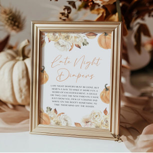 Ein kleines Pumpkin Fall Spate Night Diapers Game Sockelschild