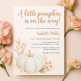 Ein kleines Pumpkin Gender Neutral Fall Baby Dusch Einladung