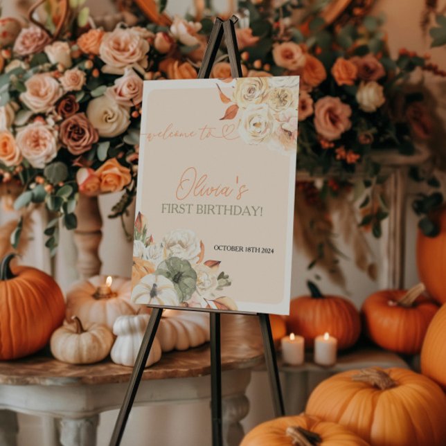 Ein kleines Pumpkin Herbst Geburtstag Begrüßungsze Poster (Von Creator hochgeladen)