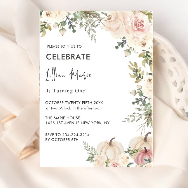 Ein kleines Pumpkin-Mädchen zum Geburtstag Einladung (Von Creator hochgeladen)