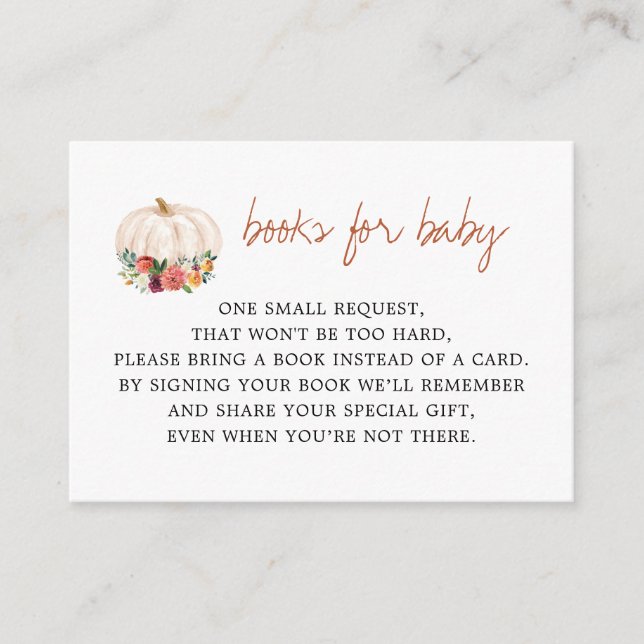 Ein kleines Puppkin-Baby-Duschbuchlein Begleitkarte (Vorderseite)