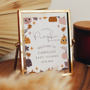 Ein kleines Puppkin Baby Dusche Willkommen Poster