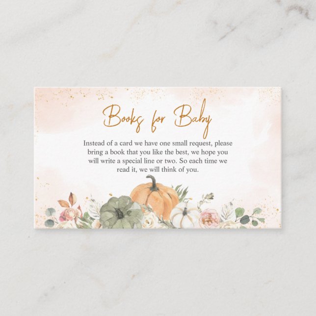 Ein kleines Puppkin Fall Baby Duschbücher für Baby Begleitkarte (Vorderseite)