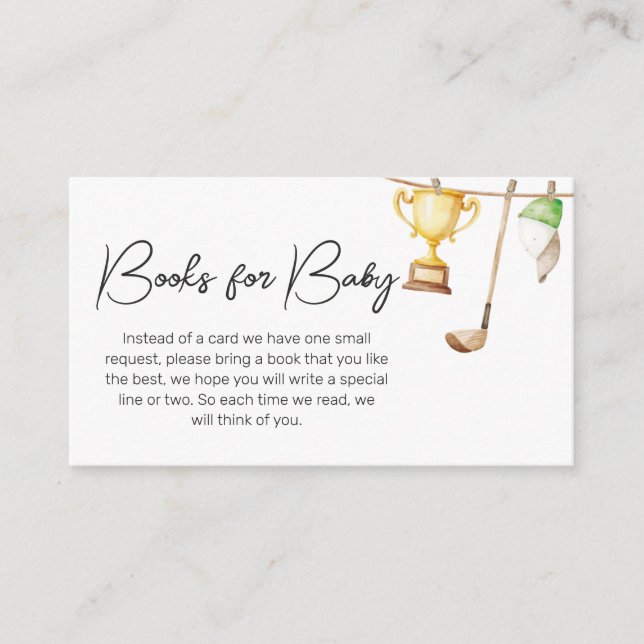 Ein kleines Putter Golf Baby Duschbücher für Baby Begleitkarte (Vorderseite)