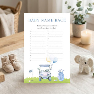 Ein kleines Putter-Golf-Baby-Shower-Name-Rennen-Sp
