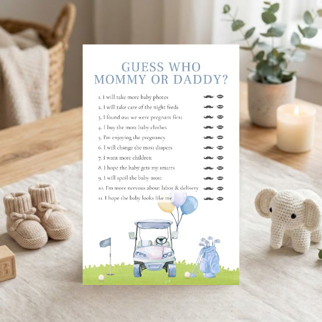 Ein kleines Putter-Golf-Duschspiel - Rate wer - Sp (Golf Baby Shower Guess Who Mommy or Daddy Game)