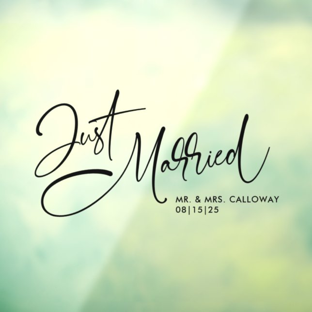 Ein kleines Retro-Auto nur verheiratet Fensteraufkleber (Blatt 3)