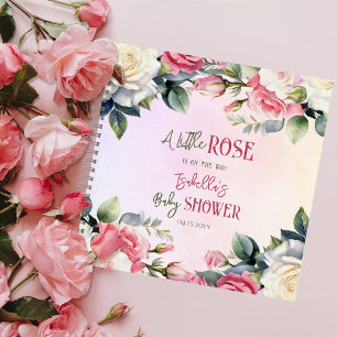 Ein kleines Rose Floral Girl Babyduschenbuch Notizbuch