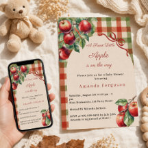 Ein kleines rotes Gingham-Mädchen Baby Shower
