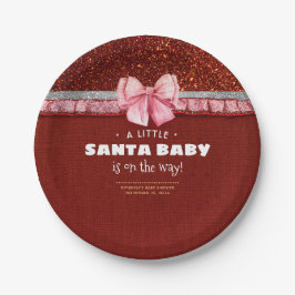 Ein kleines Santa Baby ist auf dem Weg Baby Dusche Pappteller