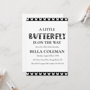 ein kleines Schmetterling Baby Dusche Einladung
