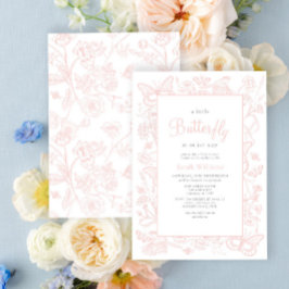 Ein kleines Schmetterling Vintag Pink Girl Baby Du Einladung