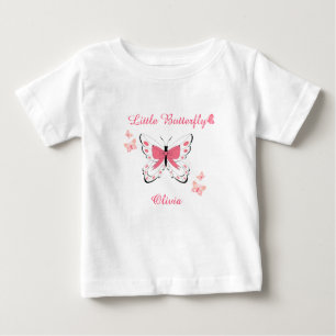 Ein kleines Schmetterlings-Baby-Baby-Party-Rosa Ba Baby T-shirt