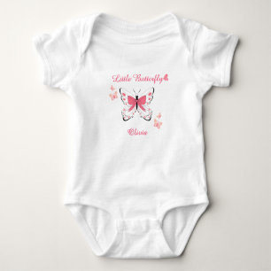 Ein kleines Schmetterlings-Baby-Shower Rosa Baby M Strampler
