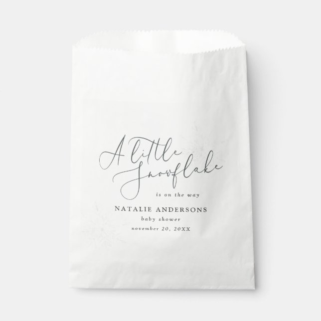 Ein kleines Schneeflocken-Gastgeschenk mit Baby-Du Geschenktütchen (Vorderseite)