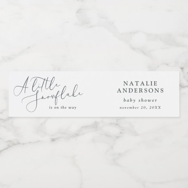 Ein kleines Schneeflocken-Party mit Baby-Dusche Wasserflaschenetikett (Einzelnes Label)