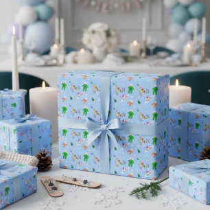 Ein kleines Shredder Snowboard Baby Mama Muster Geschenkpapier