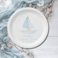 Ein kleines Skipper Sailboat Blue Baby Dusche