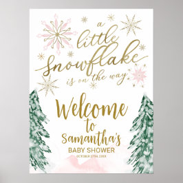 Ein kleines Snowflake Babydusche Begrüßungszeichen Poster