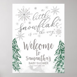 Ein kleines Snowflake Babydusche Begrüßungszeichen Poster