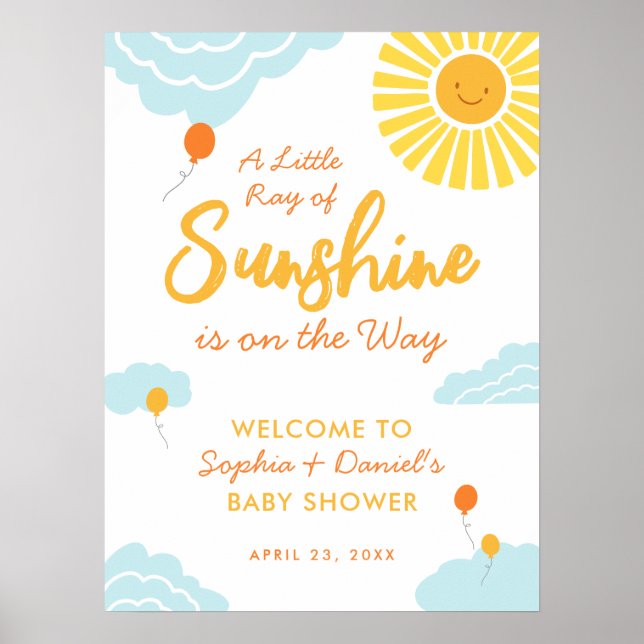 Ein kleines Sonnenschein-Baby-Duschposter Poster (Vorne)