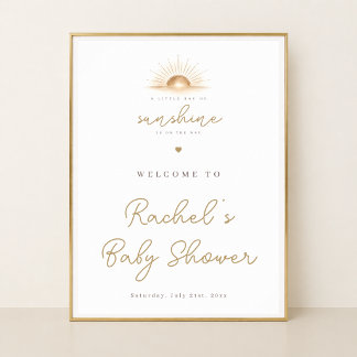 Ein kleines Sonnenschein-Baby-Shower-Willkommenssc Poster