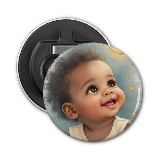 Ein kleines Star Baby Shower Button Flaschenöffner (Vorderseite)