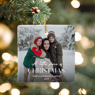 Ein kleines Stück Weihnachten Familienfoto Andenke Keramikornament