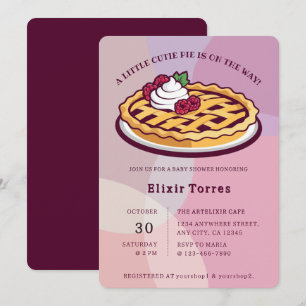 Ein kleines süßes Stück Minimalistischer lila Baby Einladung