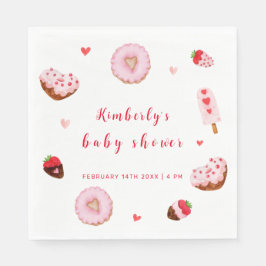 Ein kleines Sweetheart Donuts Valentines Baby Dusc Serviette