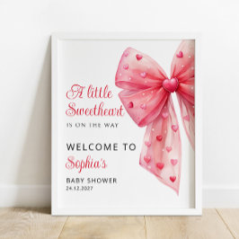 Ein kleines Sweetheart ist auf dem Weg Bow Baby Wi Poster