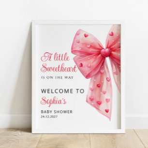 Ein kleines Sweetheart ist auf dem Weg Bow Baby Wi Poster