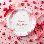 Ein kleines Sweetheart Niedlich Bow Red Pink Baby  Pappteller<br><div class="desc">Dieses Stück ist ein zartes und charmantes Design,  das Liebe,  Süße und Eleganz ausstrahlt - ideal,  um ein kleines Mädchen zu feiern. Matching-Elemente verfügbar.</div>