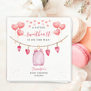 Ein kleines Sweetheart   Valentine'Day Babydusche Serviette