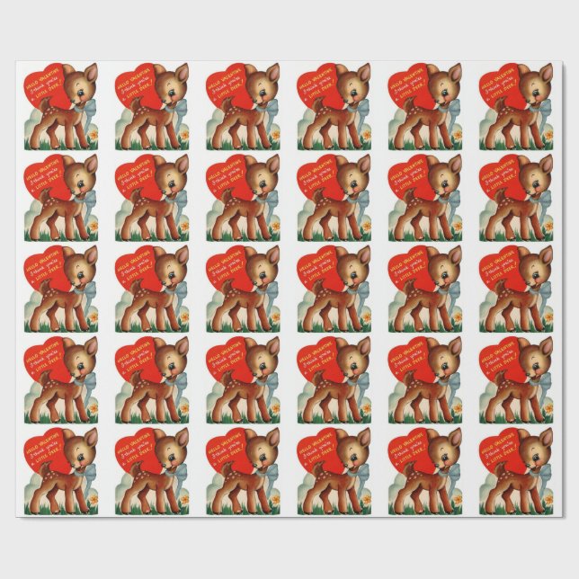 Ein kleines Verpackungs-Papier Rotwild| Vintages Geschenkpapier (Flach)