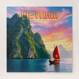Ein kleines Vietnamesisch in Ha Long Bay Vietnam Puzzle