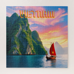 Ein kleines Vietnamesisch in Ha Long Bay Vietnam Puzzle