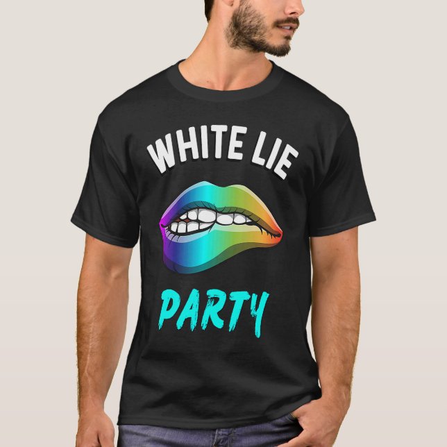 Ein kleines White Lie Party Psychedelic Lips Graph T-Shirt (Vorderseite)