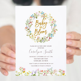 Ein kleines Wildblume Baby in Bloom Baby Dusche Einladung