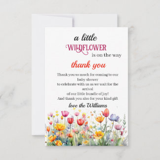 ein kleines Wildblume Dusche Dankeskarte