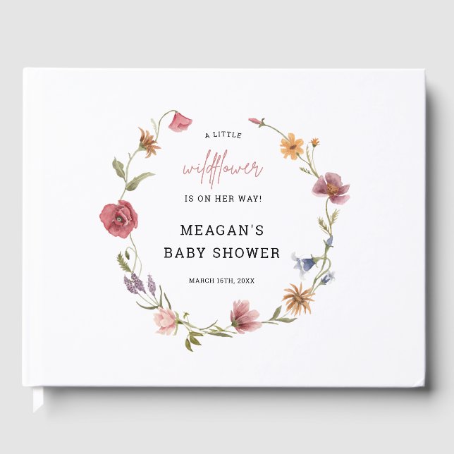 Ein kleines Wildblume Girl Baby Shower Gästebuch (Vorderseite)