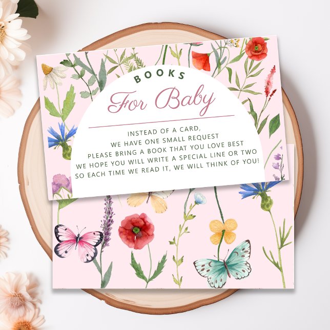 Ein kleines Wildblume Girl Books für Babydusche Begleitkarte (A Little Wildflower Girl Books for Baby Shower Enclosure Card)