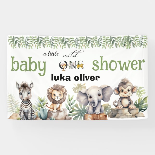 ein kleines wildes Tier Baby Dusche Banner (Horizontal)