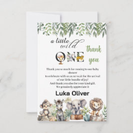 ein kleines wildes Tier Baby Dusche Dankeskarte